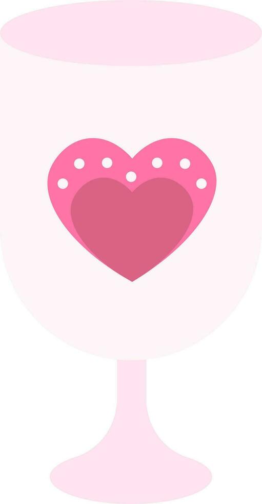 Flat Style Love Drink Glass Icon In Pink Color. vector