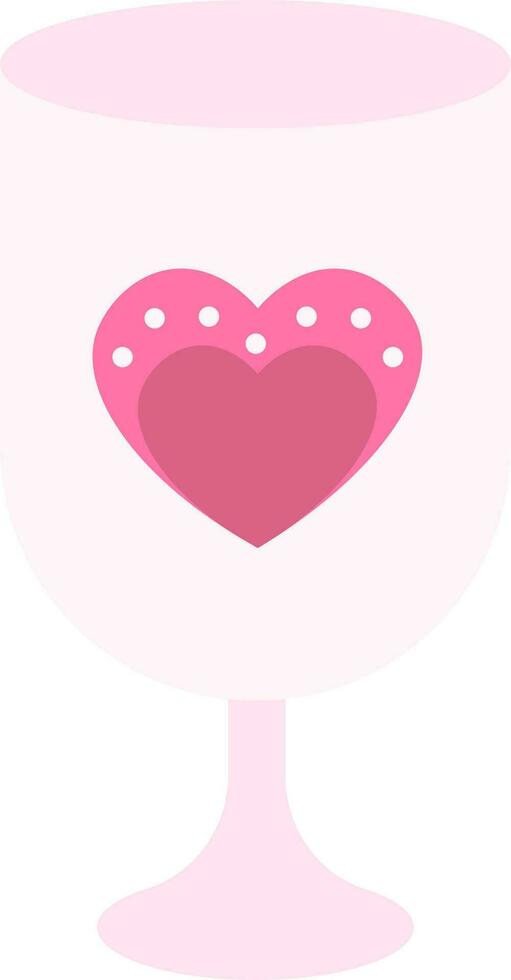 Flat Style Love Drink Glass Icon In Pink Color. vector