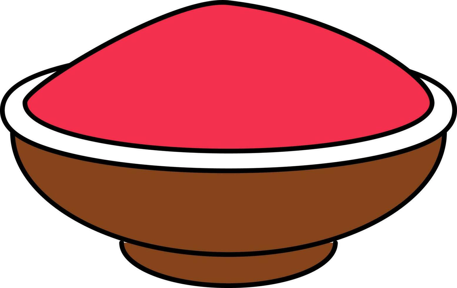 Vermilion Bowl Red And Brown Icon. vector