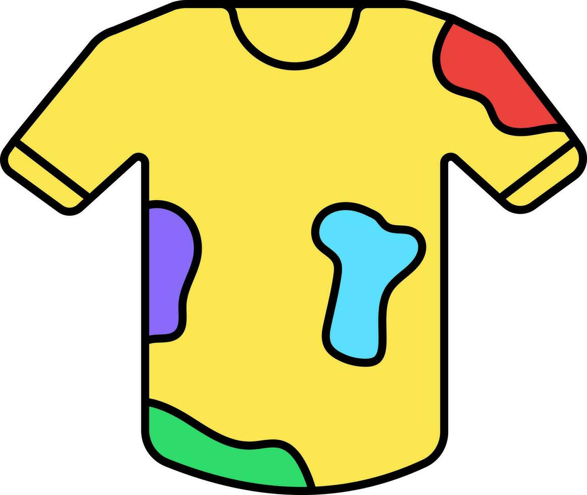 Colours Blobs T-shirt For Holi Play Icon In Flat Style. vector