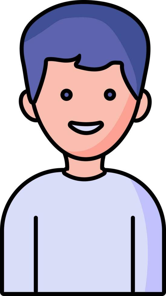 joven chico personaje icono en azul y rosado color. vector