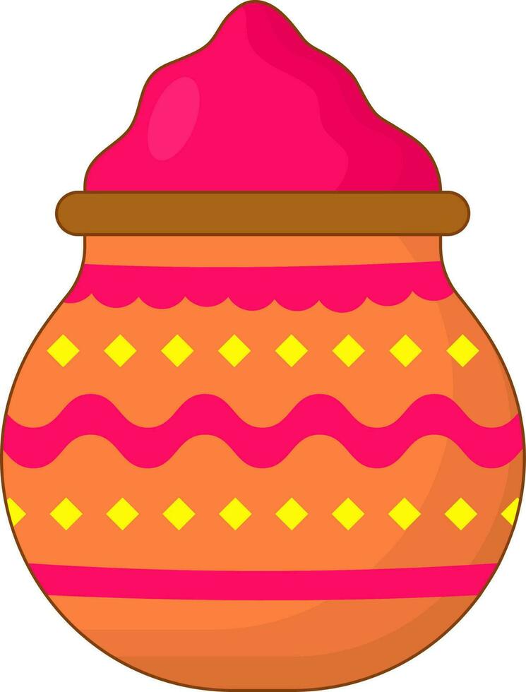Red Dry Paint Powder Mud Pot Flat Icon. vector