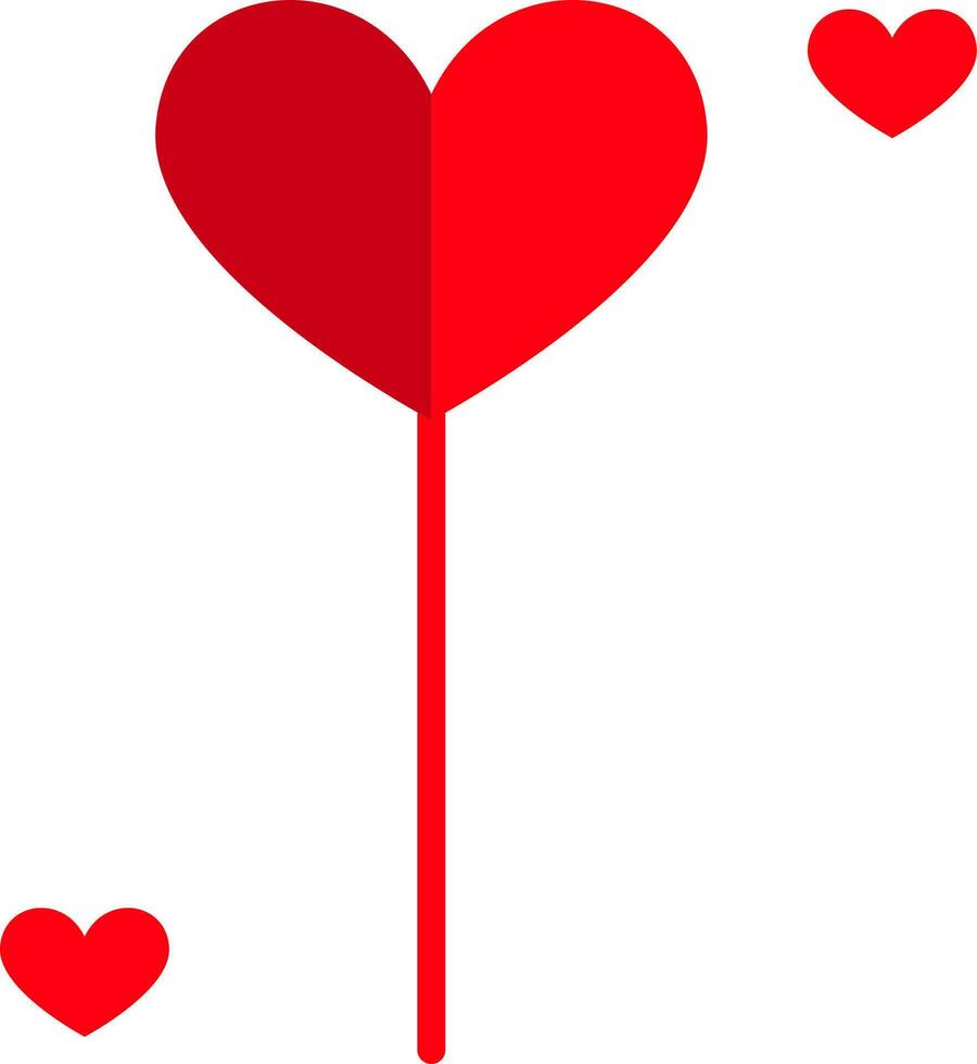 Red Heart Lollipop Icon In Flat Style. 24214451 Vector Art at Vecteezy