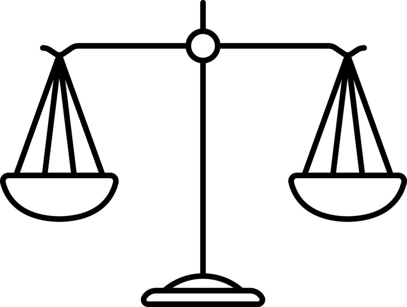 Isolated Balance Scale Black Outline Icon. vector