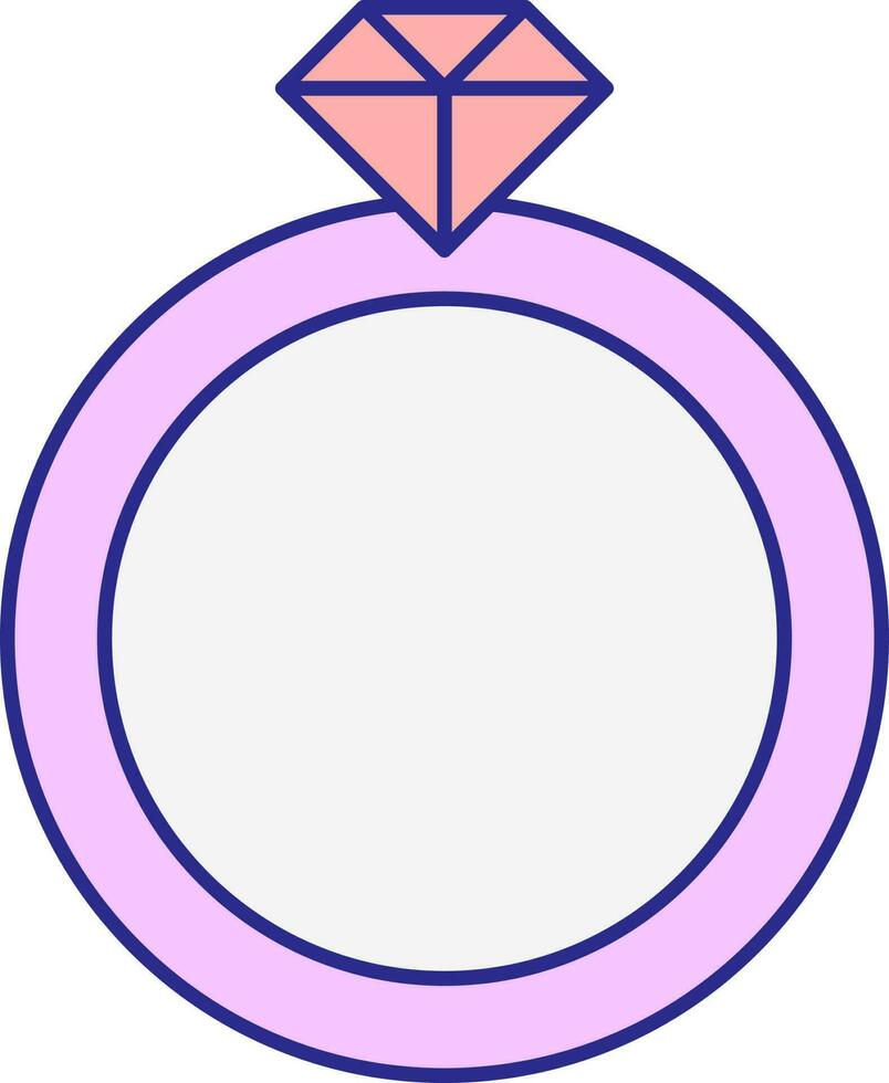 Gemstone Ring Pink And Red Icon. vector