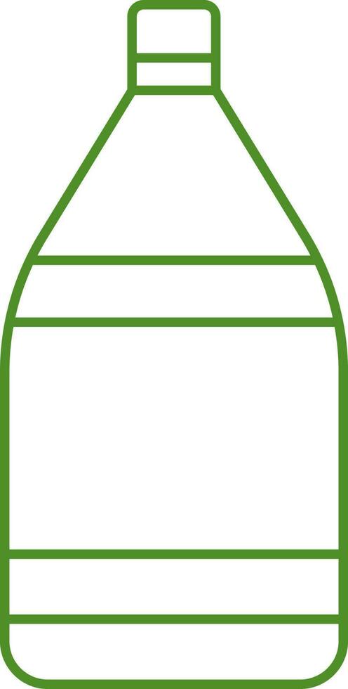 Isolated Zamzam Water Bottle Icon In Green Line Art. vector