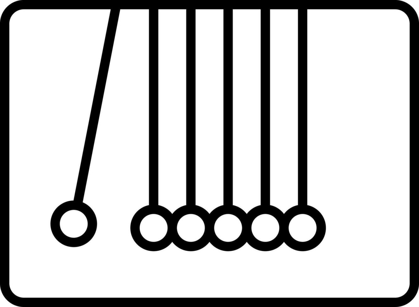 Newtons Cradle Black Outline Icon. vector