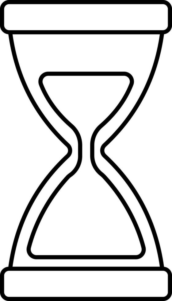 Isolated Sand Clock Icon In Black Outline. vector