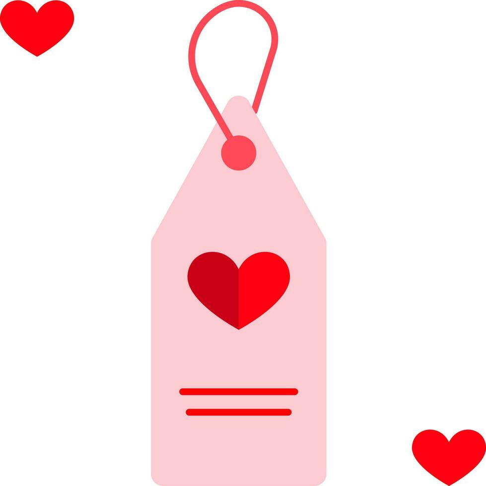 Copy Space Love Tag Icon In Pink And Red Color. vector