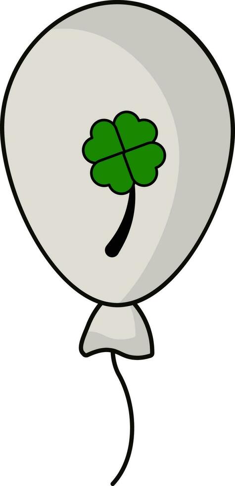 Clover Balloon Flat Icon In Green And White Color. vector