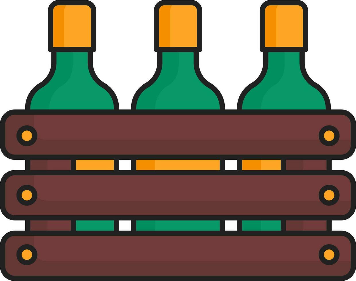 Flat Illustration of Beer Crate Icon. vector