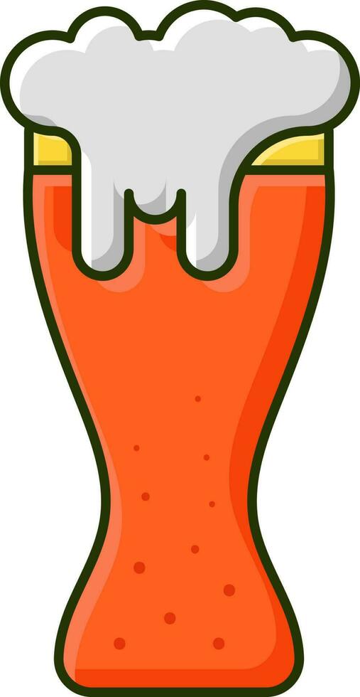 Beer Glass Orange Icon In Flat Style. vector