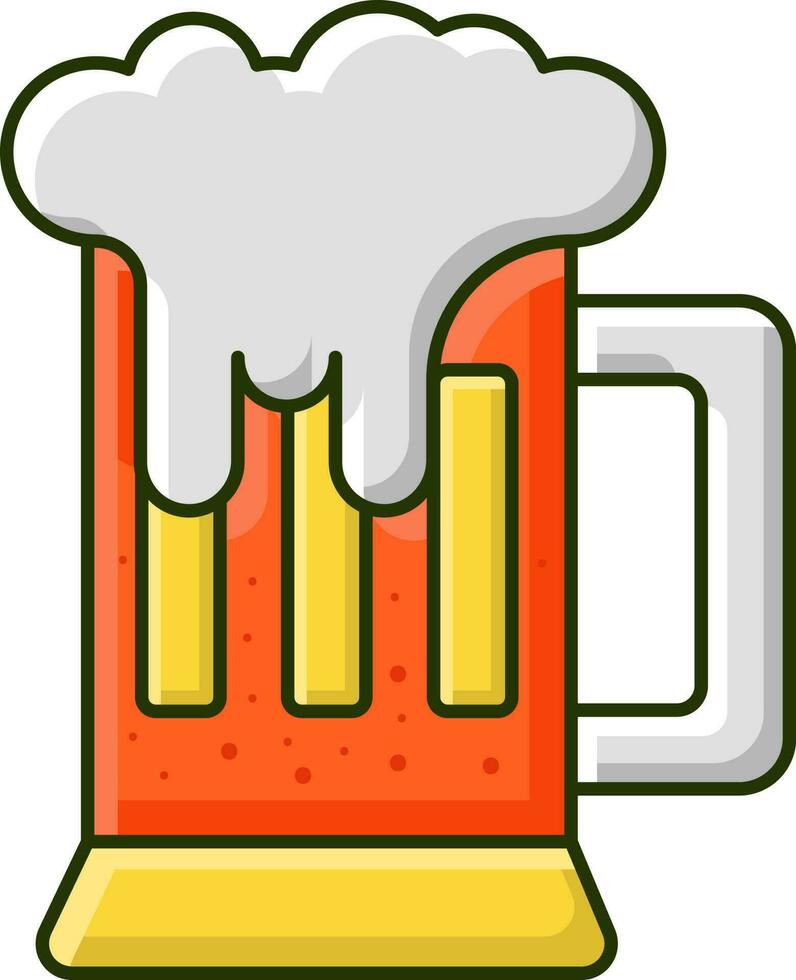 aislado cerveza jarra icono en plano estilo. vector