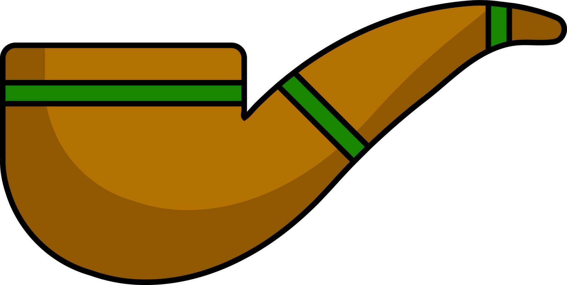 Isolated Smoking Pipe Flat Icon. vector