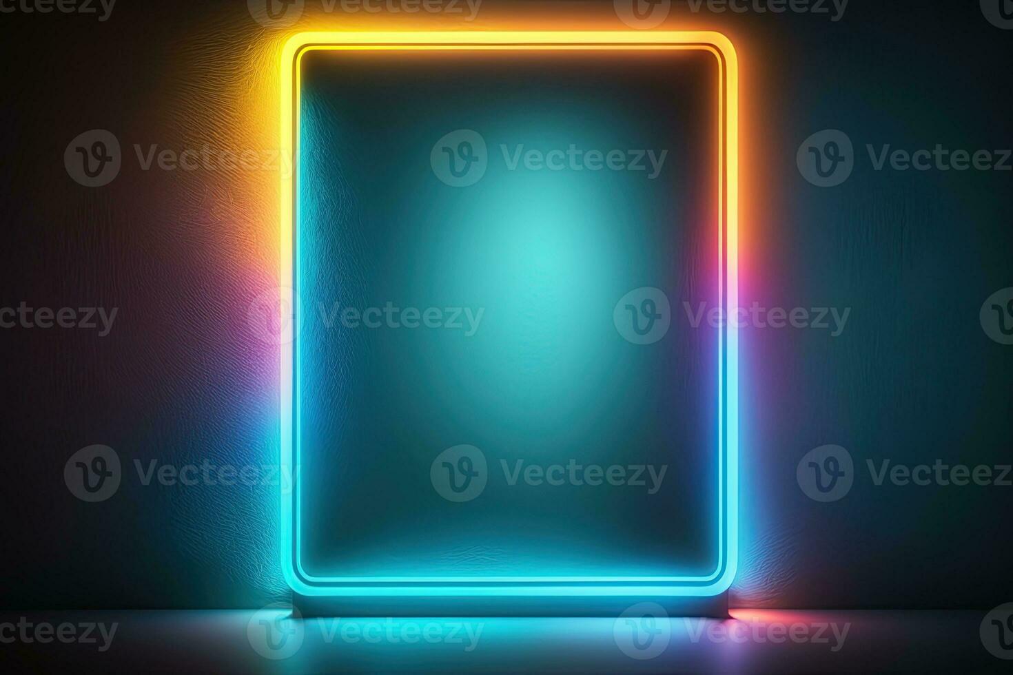Empty Space Signboard Mockup with Glowing Effect photo
