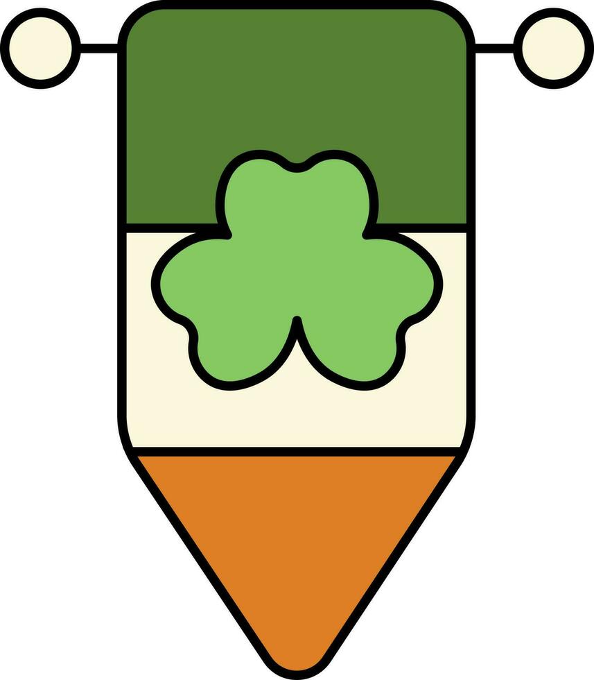 Clover Ireland Pennant Flag Icon Or Symbol. vector