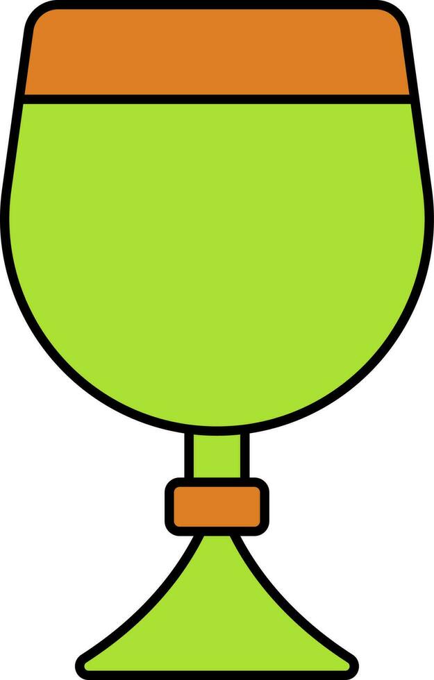 Orange And Green Goblet Icon In Flat Style. vector