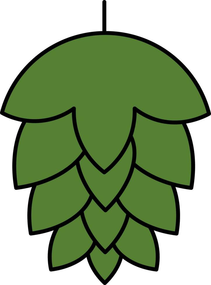 Hops Flower Icon In Flat Style. vector