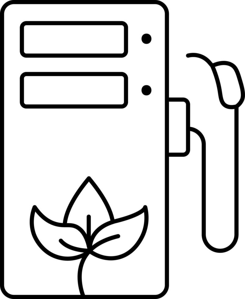 Bio Fuel Pump Icon In Thin Line Art. vector