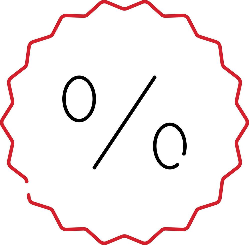 Sale Sticker Icon In Black And Red Line art. vector