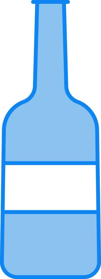 Isolated Alcohol Bottle Icon In Blue And White Color. vector