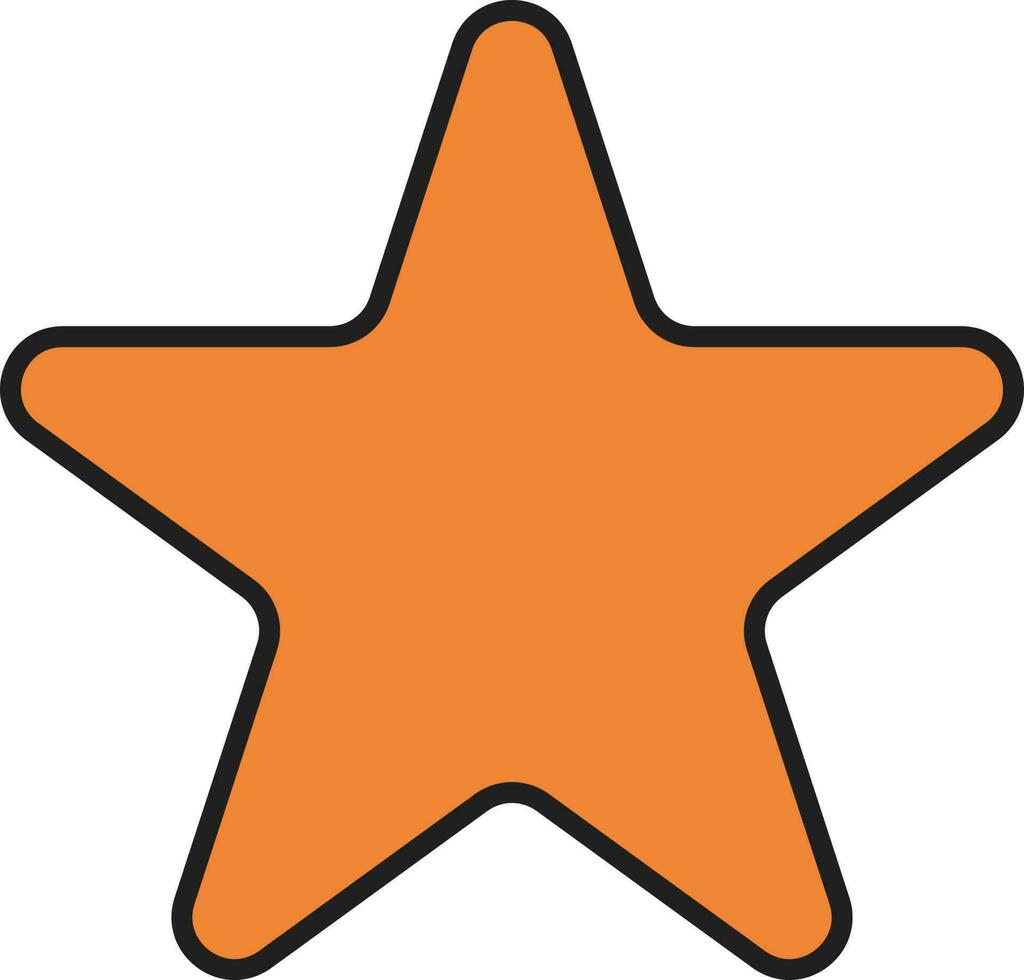 naranja estrella icono en blanco antecedentes. vector