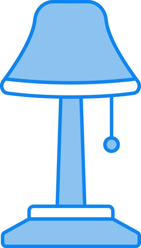 Flat Illustration Of Table Lamp Icon In Blue And White Color. vector