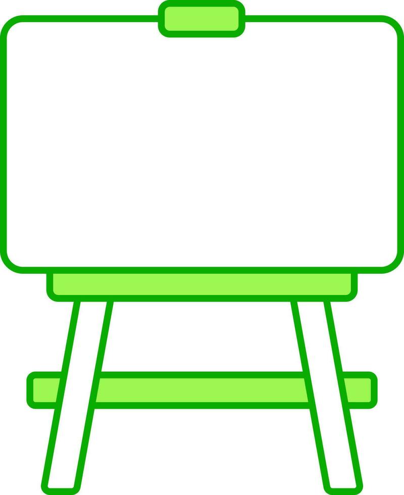 Blank Board On Tripod Green And White Icon. vector