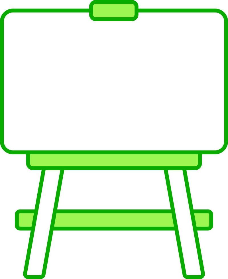 Blank Board On Tripod Green And White Icon. vector