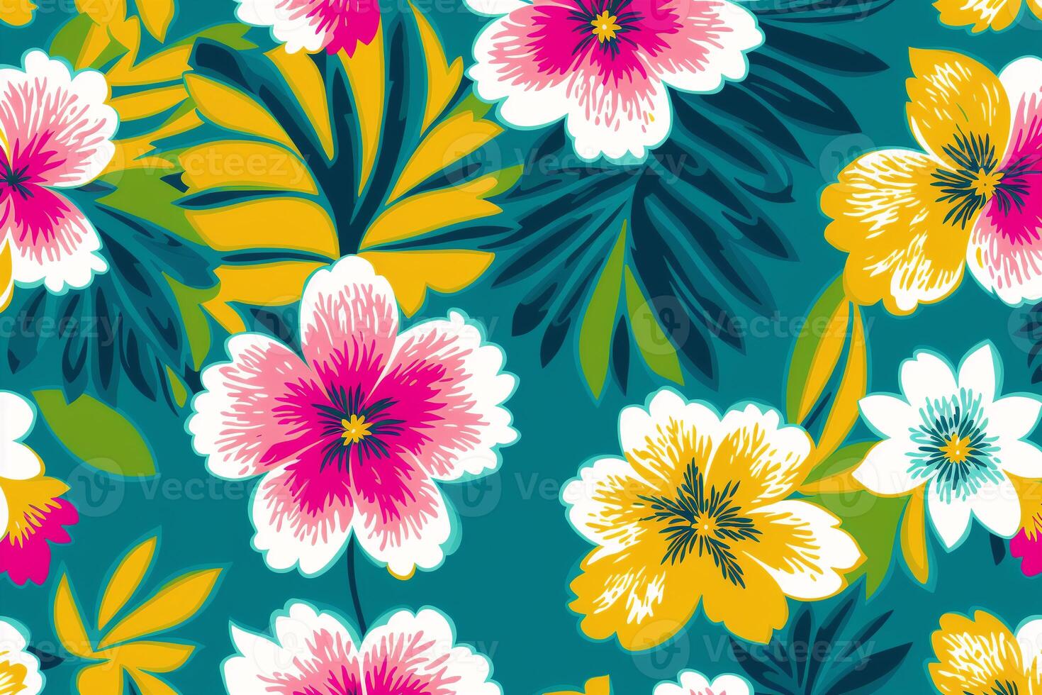 Floral pattern. Enchanting Blooms. A Captivating Floral Pattern Background. photo
