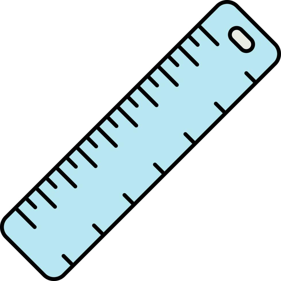 Blue Ruler Scale Icon In Flat Style. vector