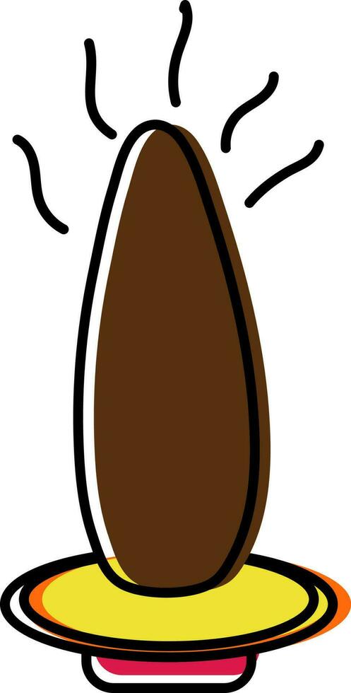 Isolated Incense Dhoop Stick Icon In Flat Style. vector