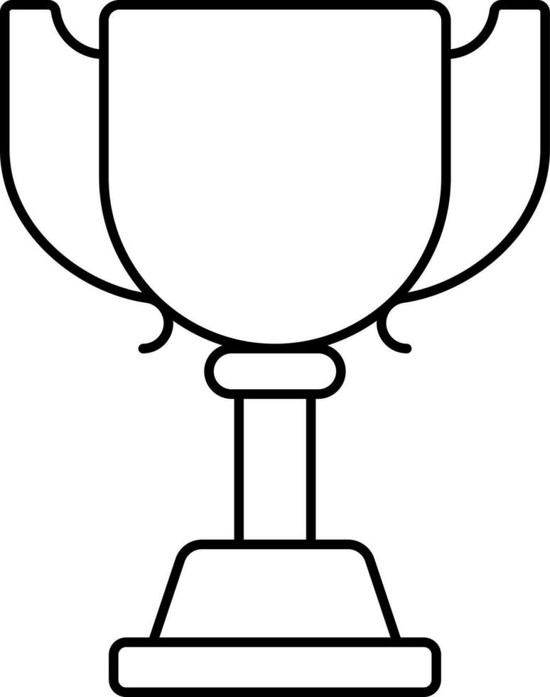 Black Thin Line Art Of Trophy Cup Icon. vector