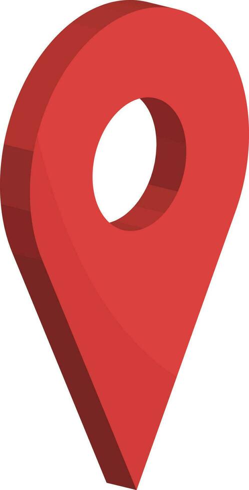 Red Map Pin Icon In 3D Style. vector