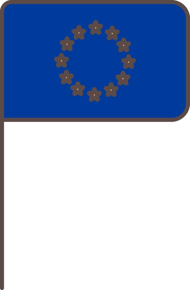Flat Illustration Of EU Flag Icon Or Symbol. vector