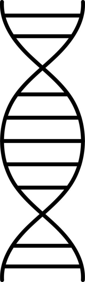 Illustration Of DNA Structure Icon In Black Line Art. vector