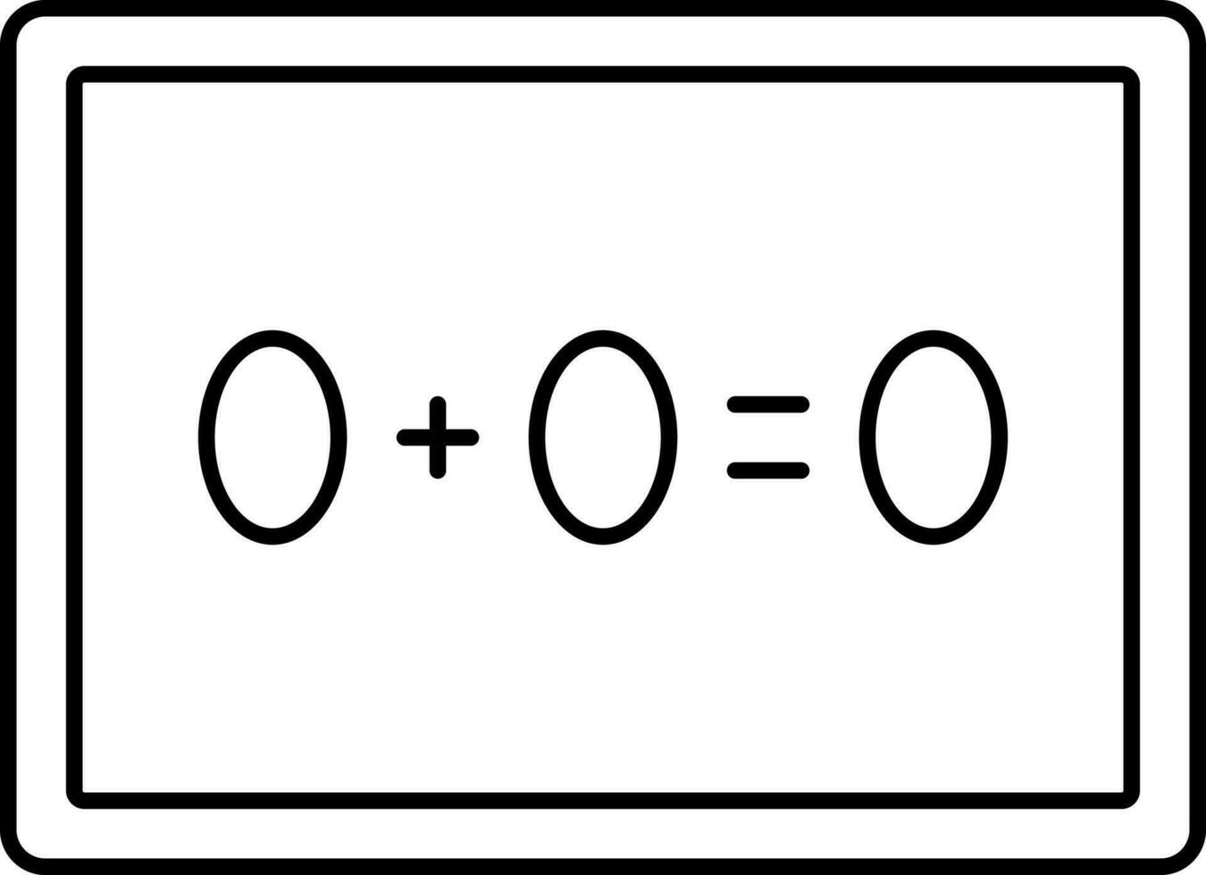Math Sum On Board Icon In Thin Line Art. vector