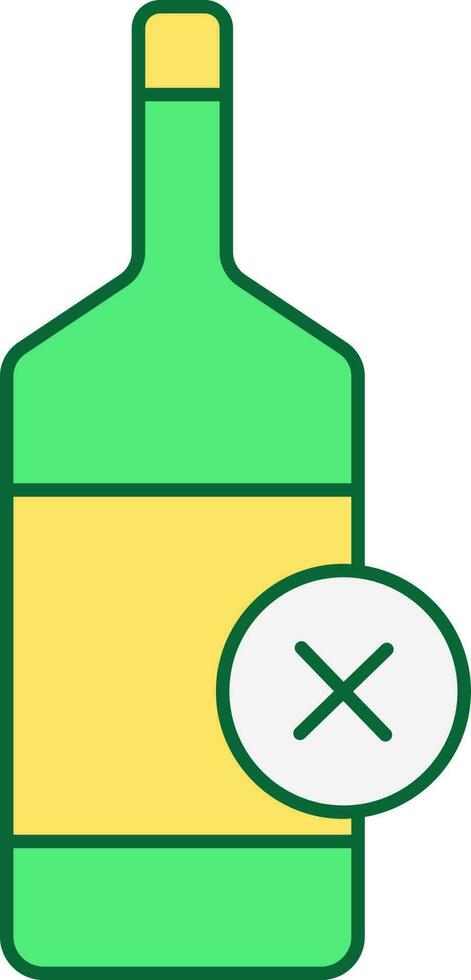 No Drink Icon Or Symbol In Green And Yellow Color. vector