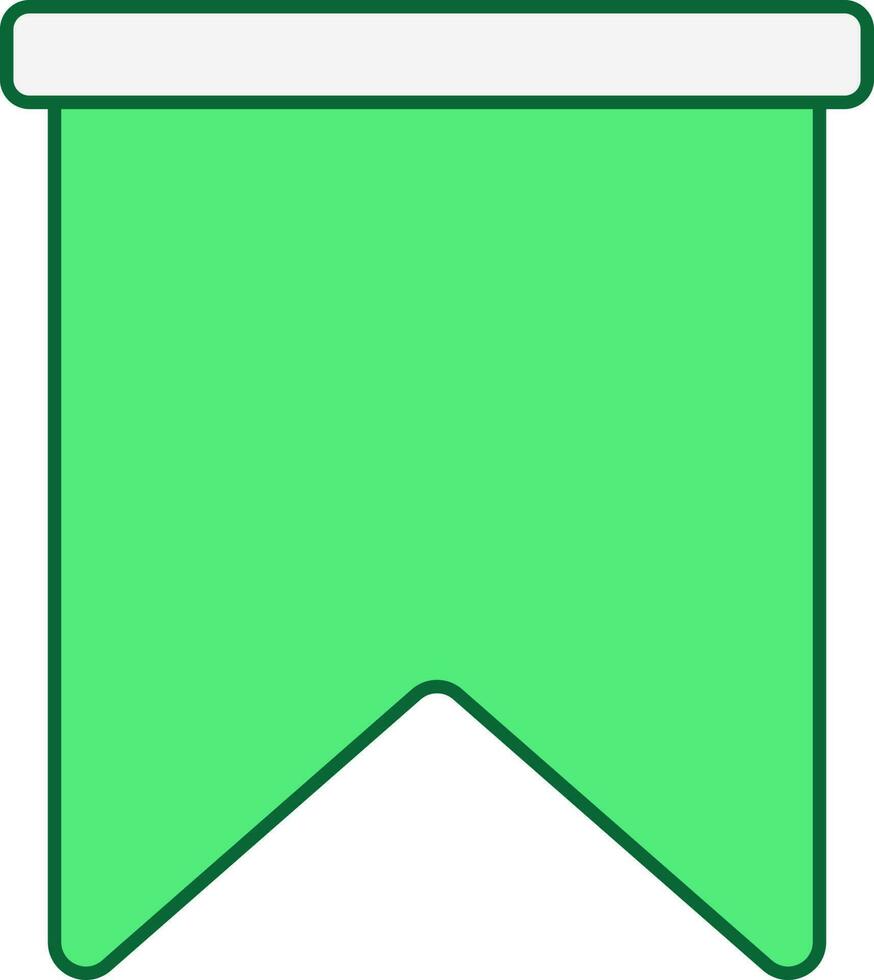 Green Pennant Flag Icon In Flat Style. vector