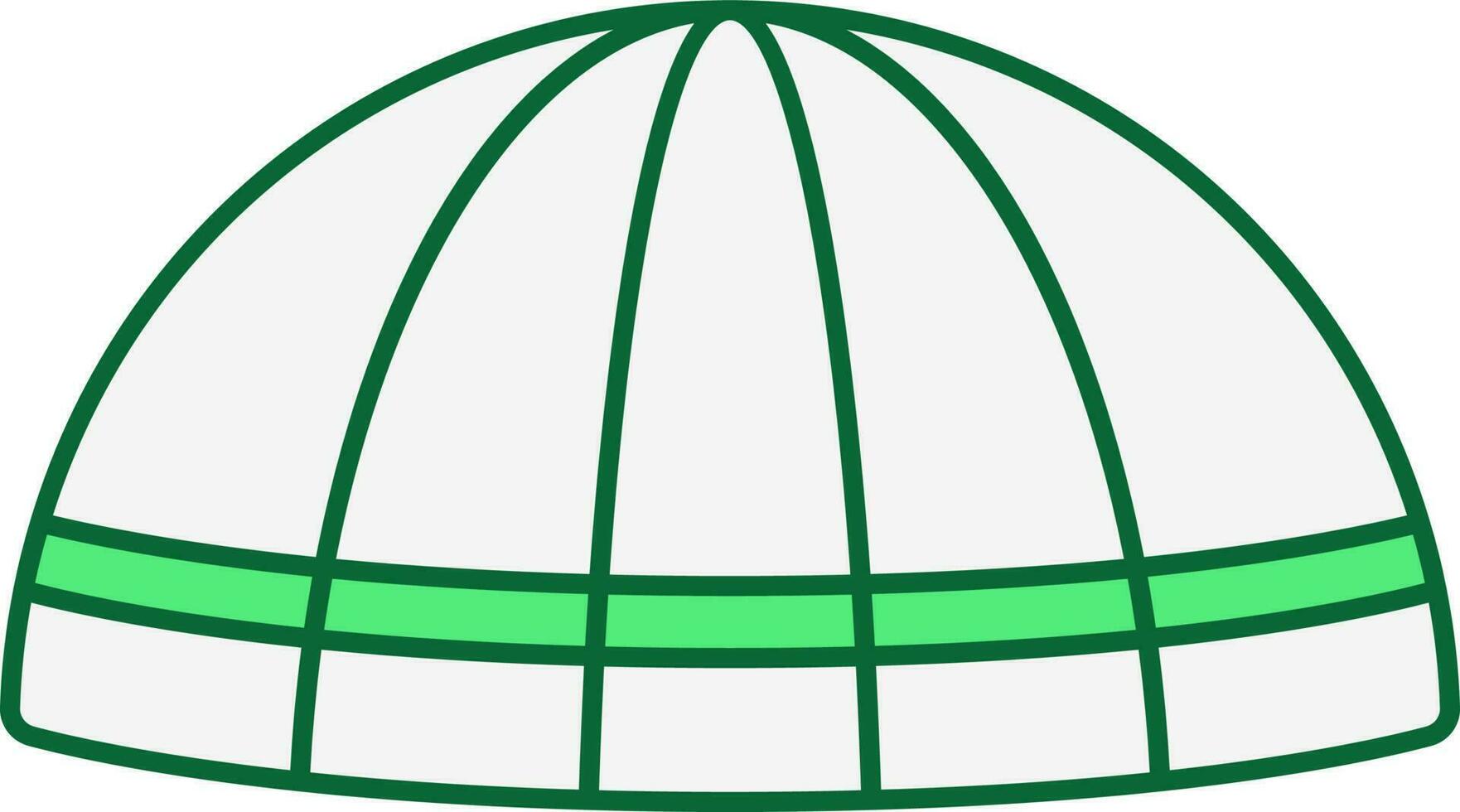 gris y verde kufi sombrero icono en plano estilo. vector