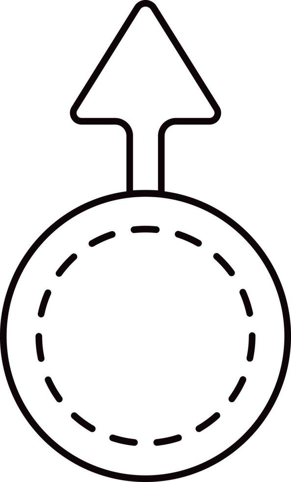 Thin Line Art Of Coin With up Arrow Icon. vector