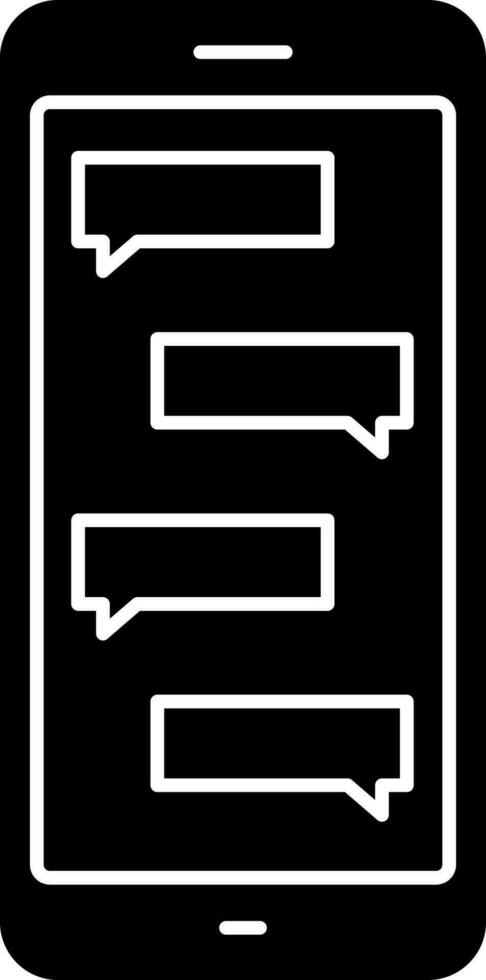 Online Message Form Smartphone Icon In Glyph Style. vector