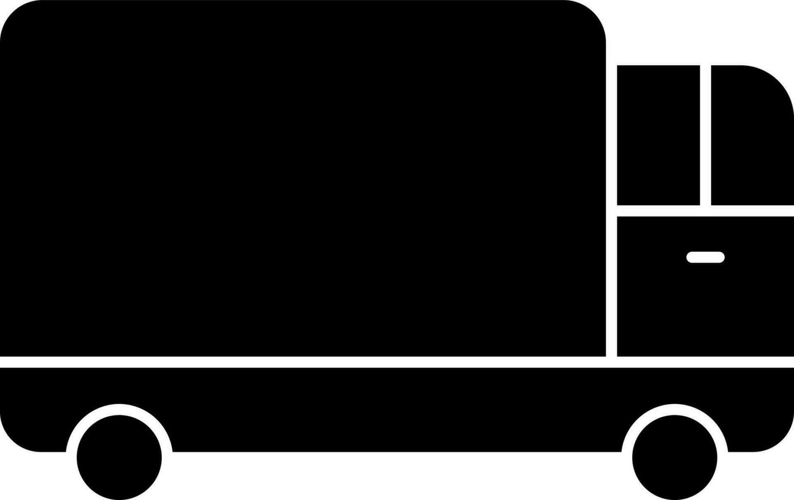 Isolated Black Delivery Truck Icon In Flat Style. vector