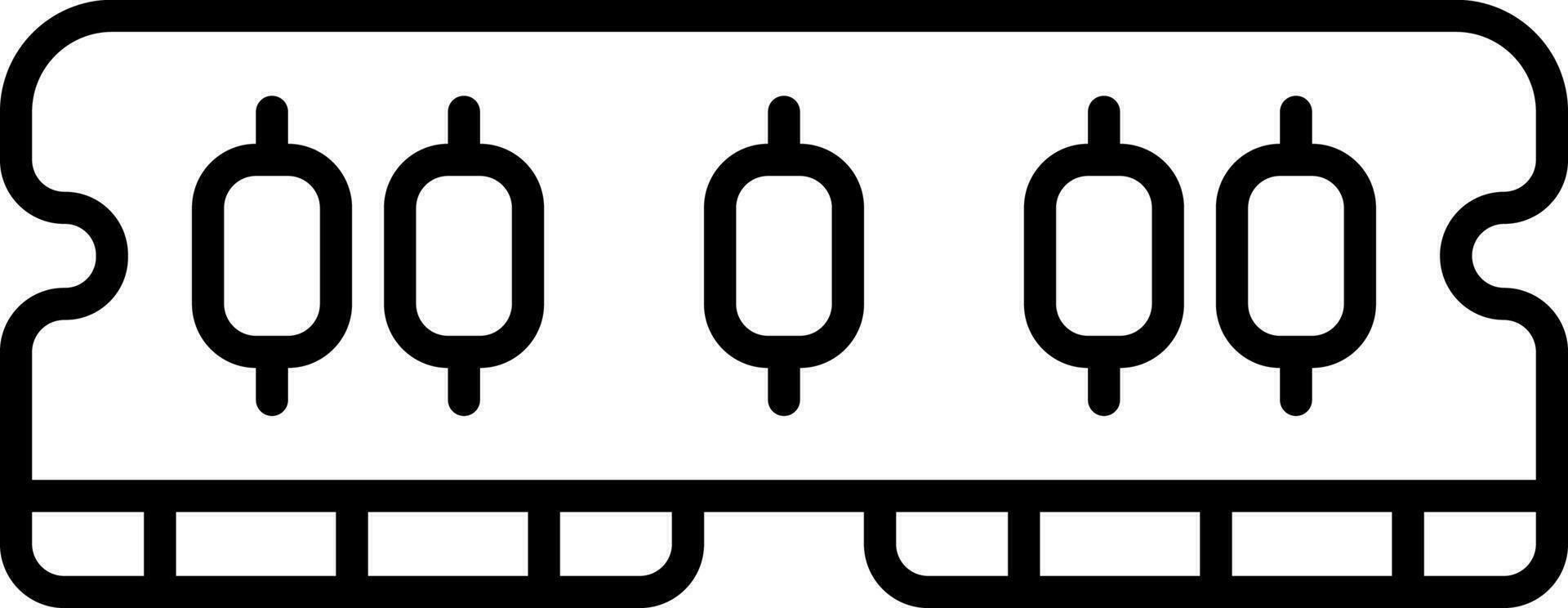 Black Thin Line Art Ram Random Access Memory Icon. 24214917 Vector Art ...