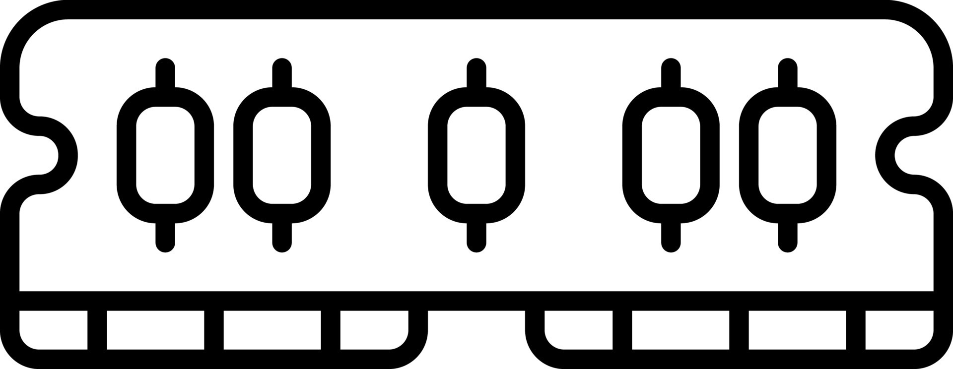 Black Thin Line Art Ram Random Access Memory Icon. 24214917 Vector Art ...