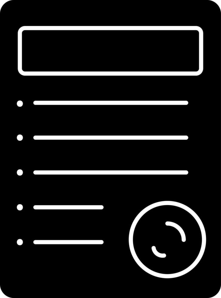 Black And White Illustration Of Invoice Flat Icon. vector
