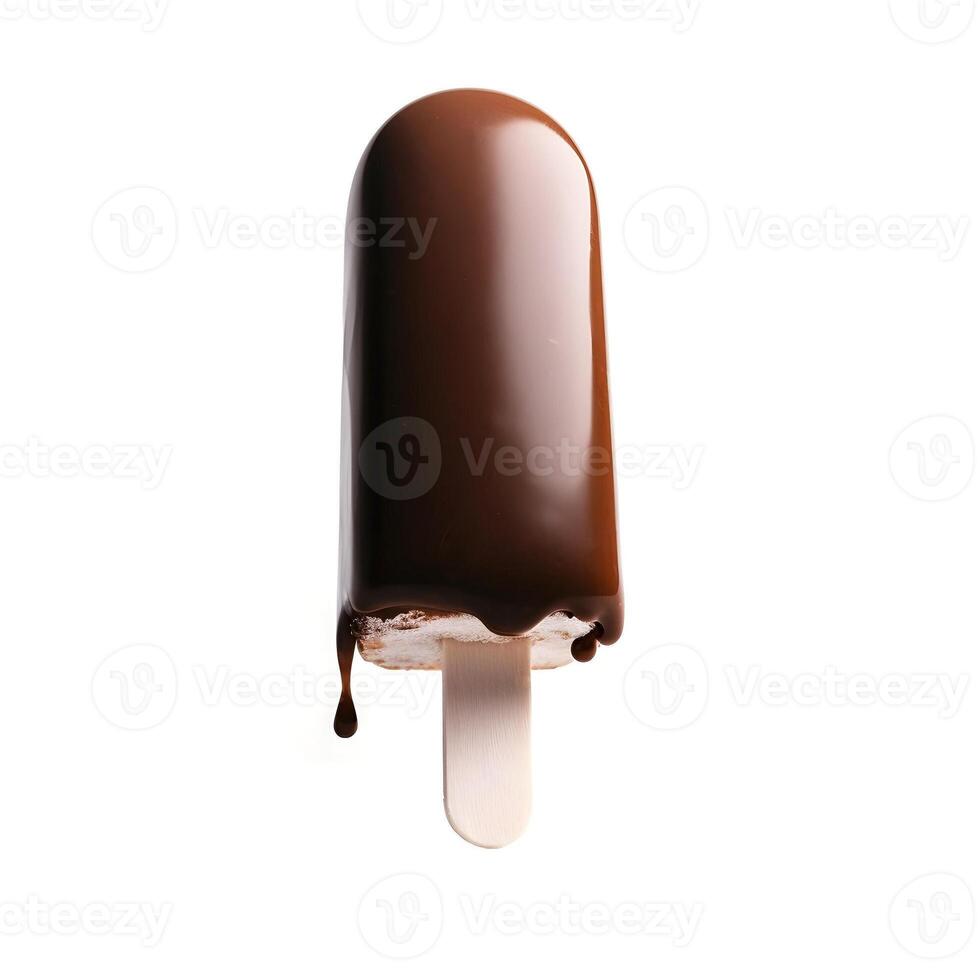.Popsicle ice cream in chocolate glaze photo