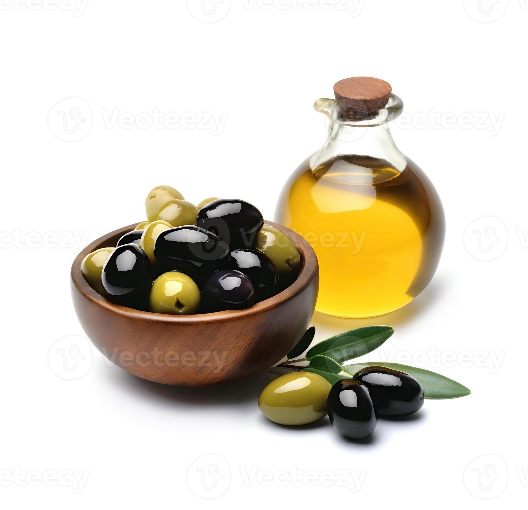 Bottle of olives oil and olives fruits.AI generative 24215119 Stock Photo at Vecteezy