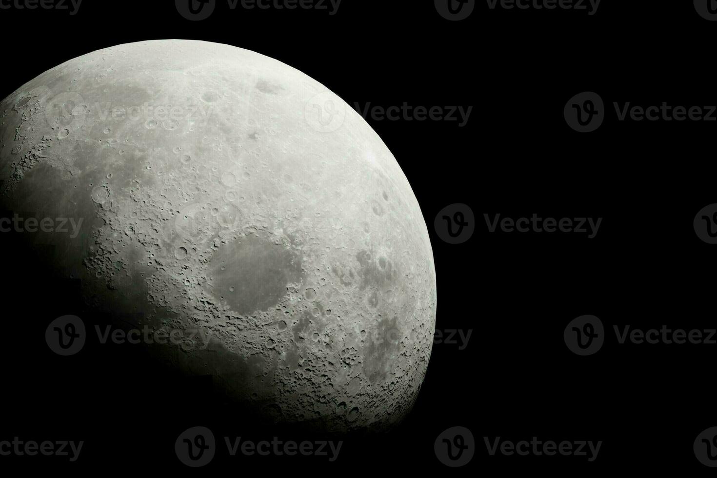 design of the moon in space from a side view, the moon in outer space photo