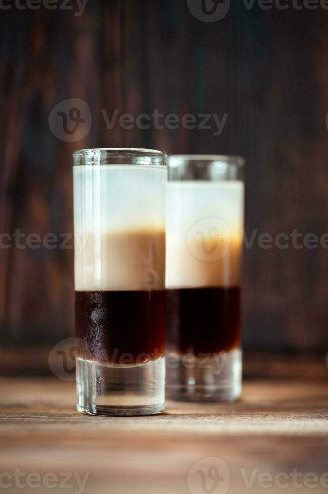 Glasses of B-52 cocktail photo